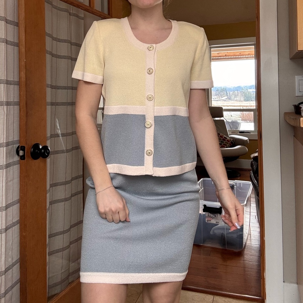 Elegant Two Piece Spring Colored St. John Set
